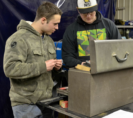 Photo of students in the PWSC Millwright Shop in Valdez, Alaska
