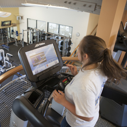 Student in the PWSC Health & Fitness Center