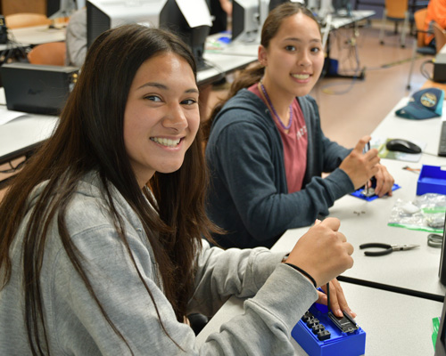 Prince William Sound College students in computer science class