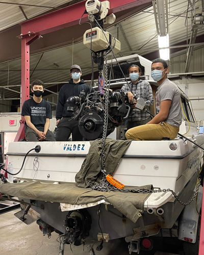 Marine Service Technology students at Prince William Sound College in Valdez, Alaska