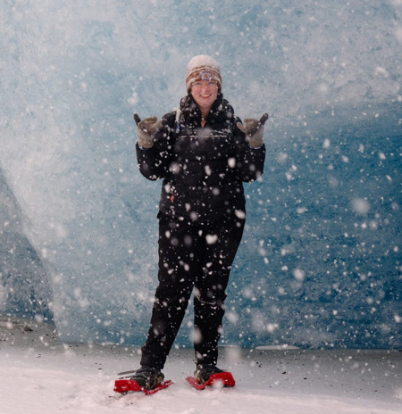 Sarah Kearns at the Valdez Glacier