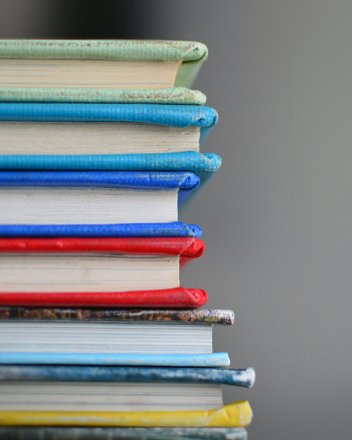 Stack of textbooks