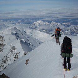 two of the team members descend denali