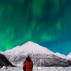 Someone viewing the northern lights.