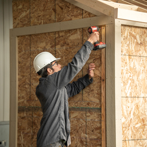 Construction student in Valdez, Alaska, at Prince William Sound College