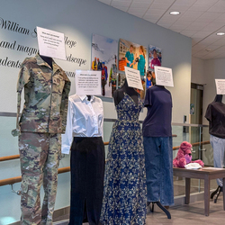 An exhibit of clothing art. 