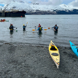 Kayak training on the water.