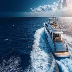 A large vessel on the ocean.