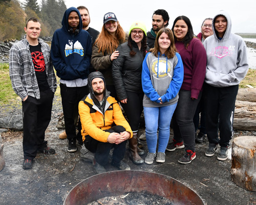 PWSC students at a BBQ at Dock Point in Valdez, Alaska