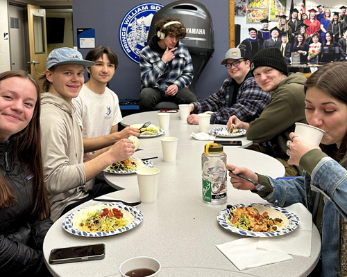 Students at Tasty Tuesday at Prince William Sound College (PWSC) in Valdez, Alaska