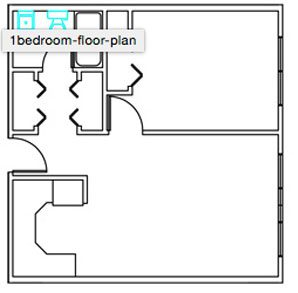 One-bedroom apartment floor plan at Prince William Sound College Student Housing in Valdez, Alaksa
