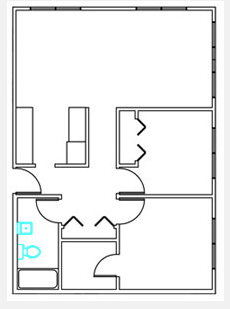 Two-Bedroom Floor Plan at Prince William Sound College Student Housing in Valdez, Alaska